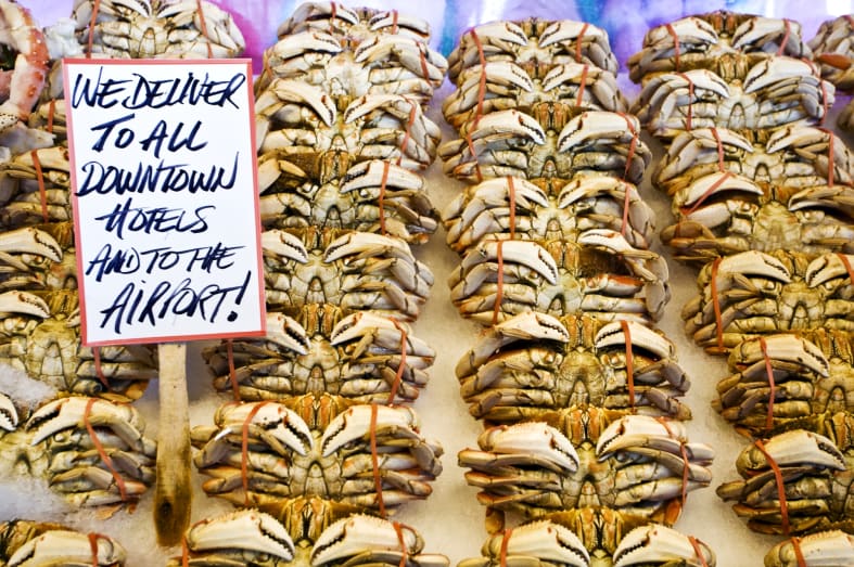 Crabs at Pike Place Market 