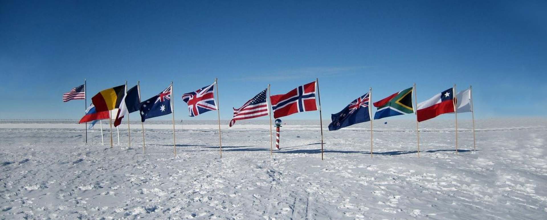 South Pole flags - White Desert Antarctica 