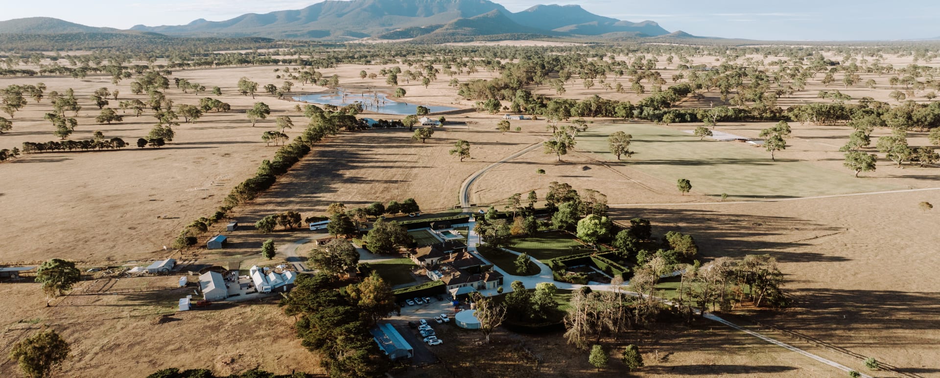 Drone Shot of Mount William Farm 