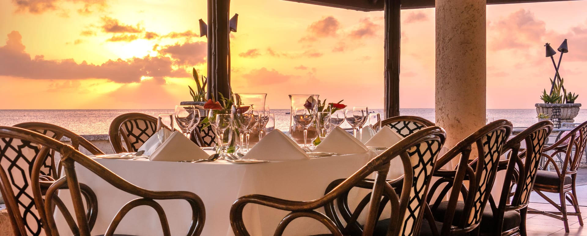 Dining at sunset 