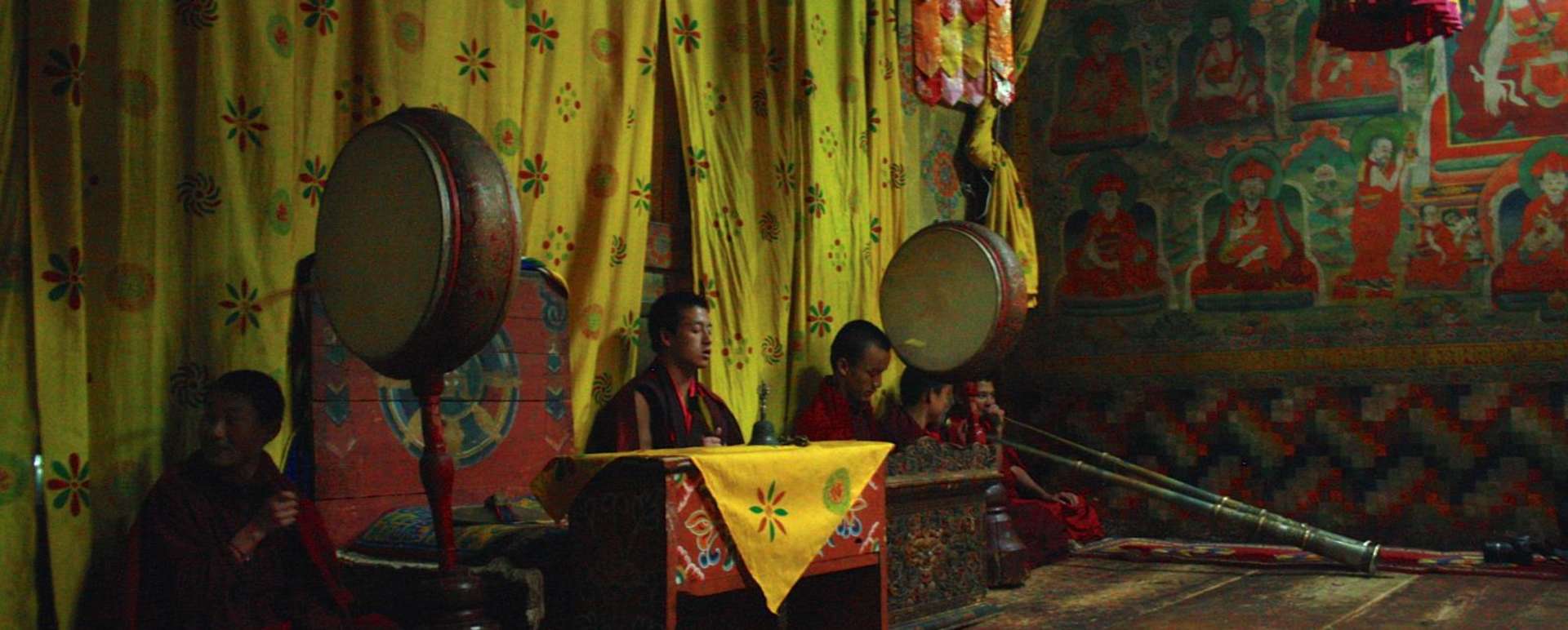 Evening Prayers at a Buddhist Monastery