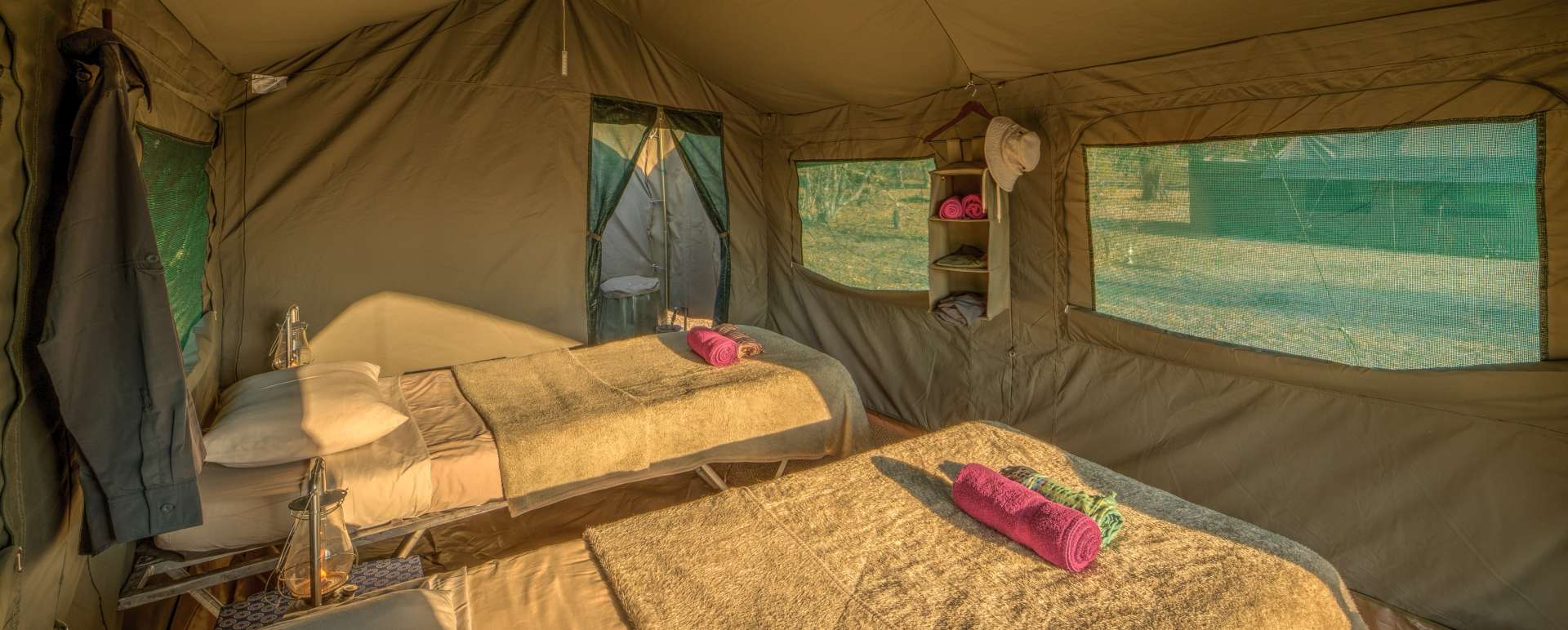 Tented room interior 