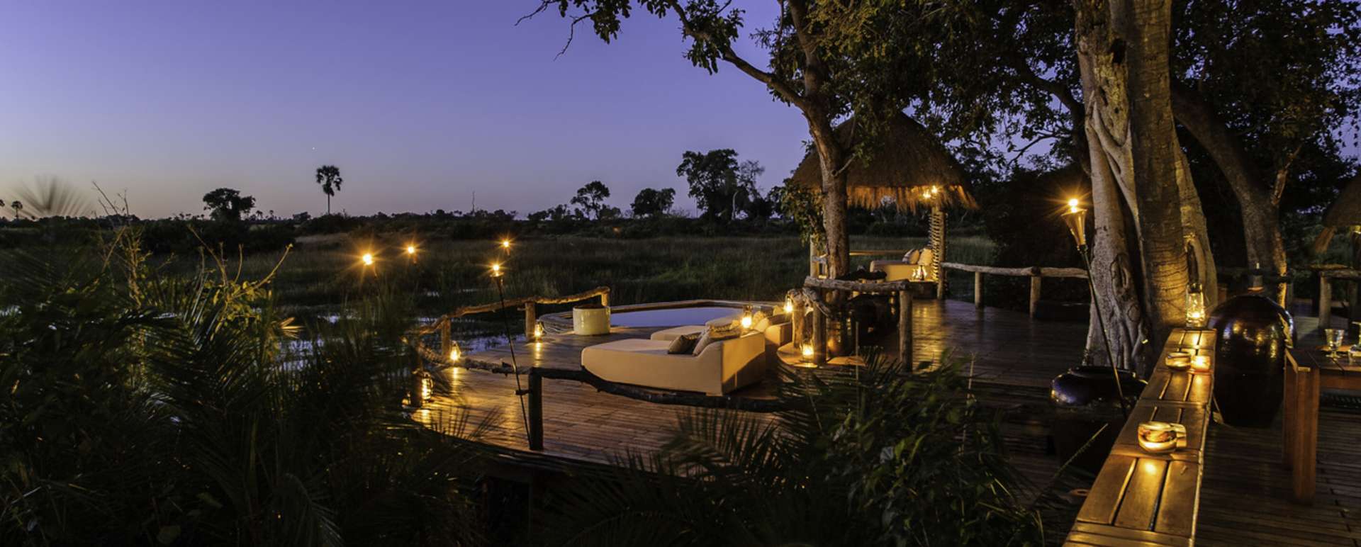 The main area at dusk - Little Mombo