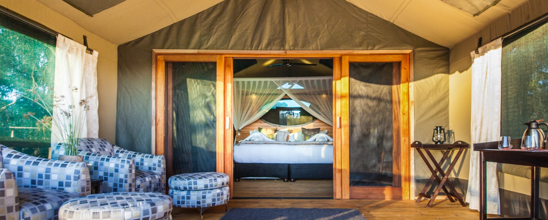 View of tent room  