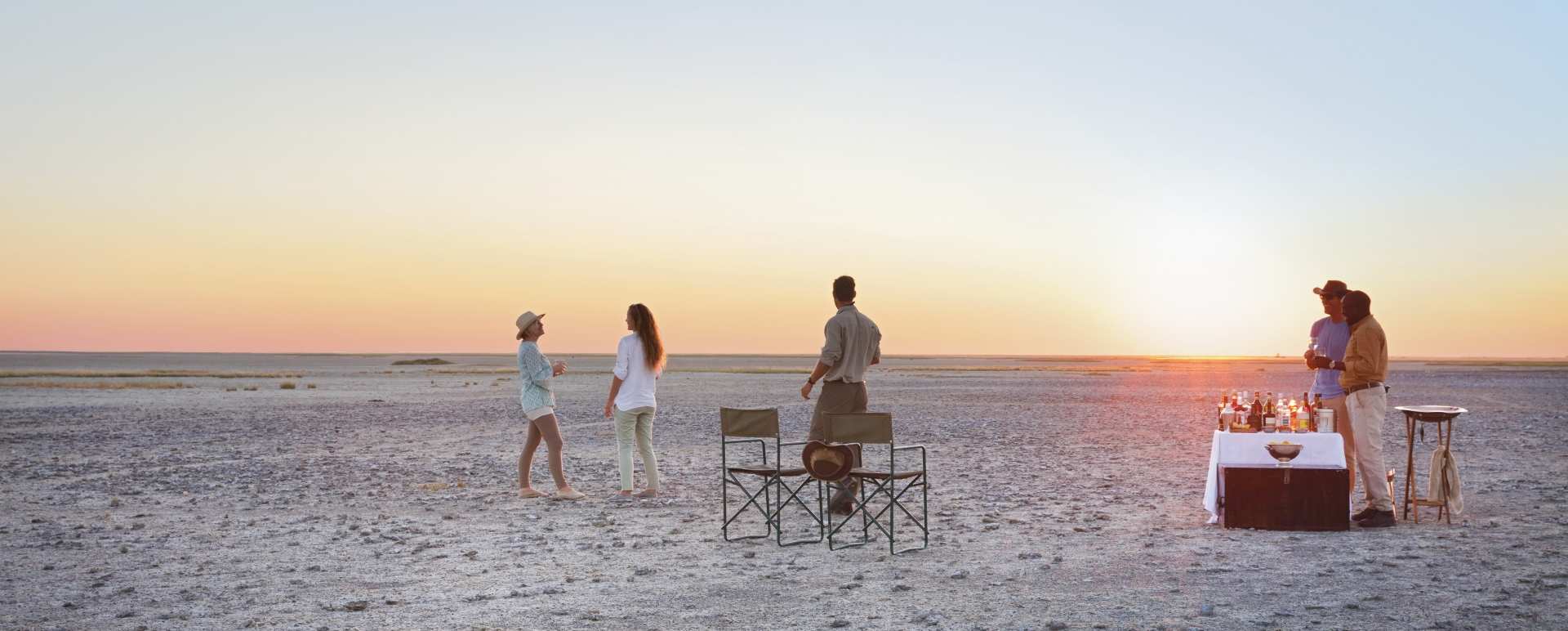 Sundowners on the pans 