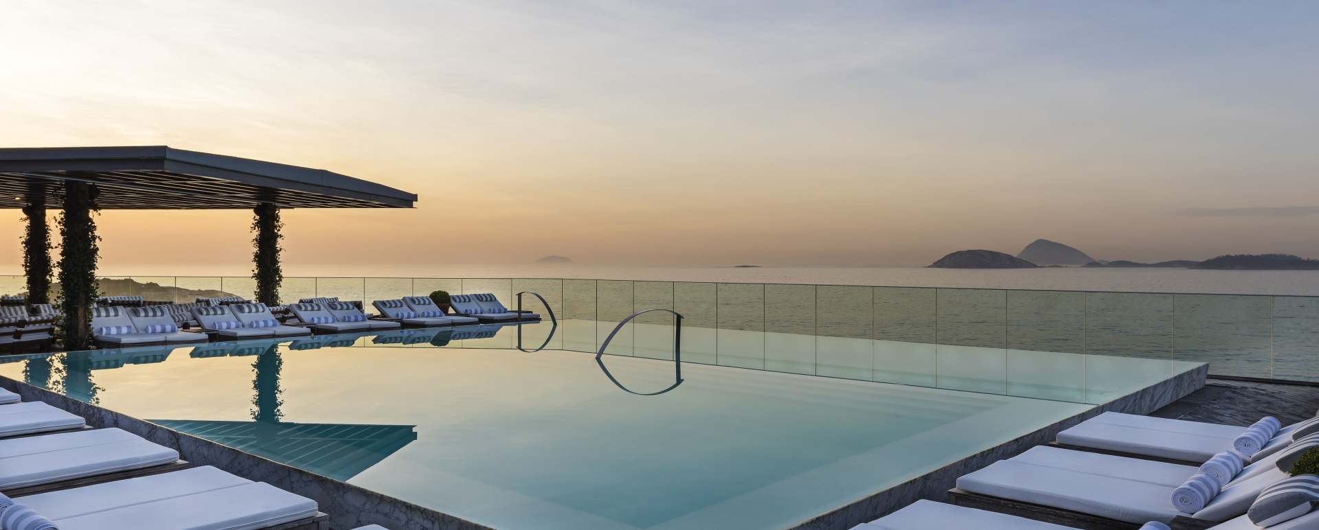 Pool at sunset 