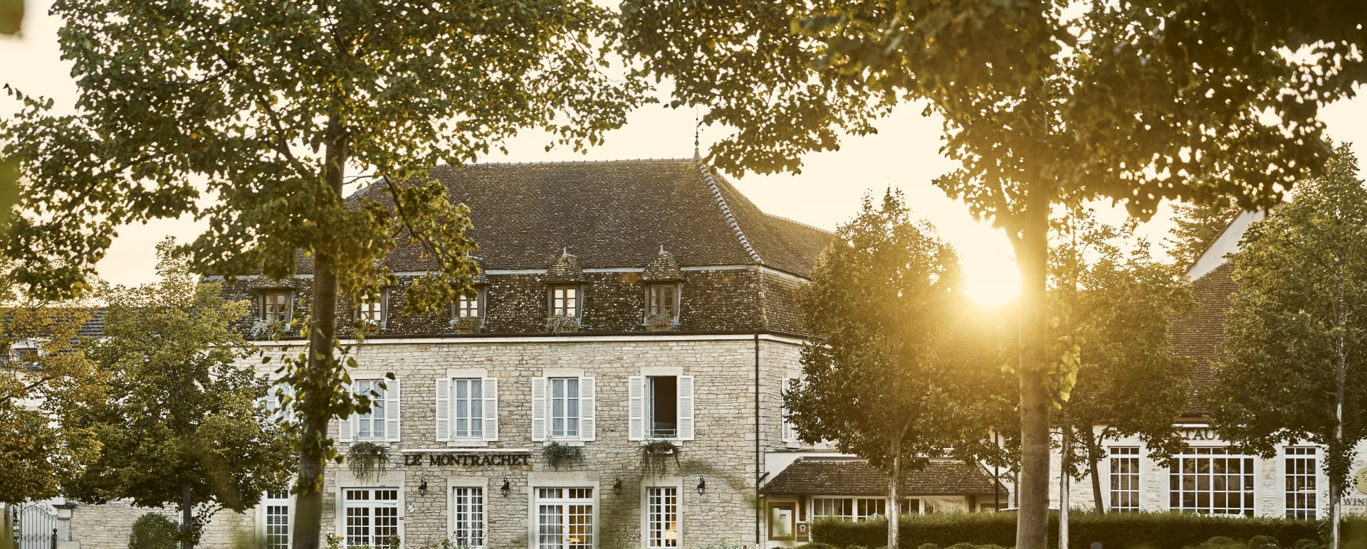 Hotel and restaurant facade  