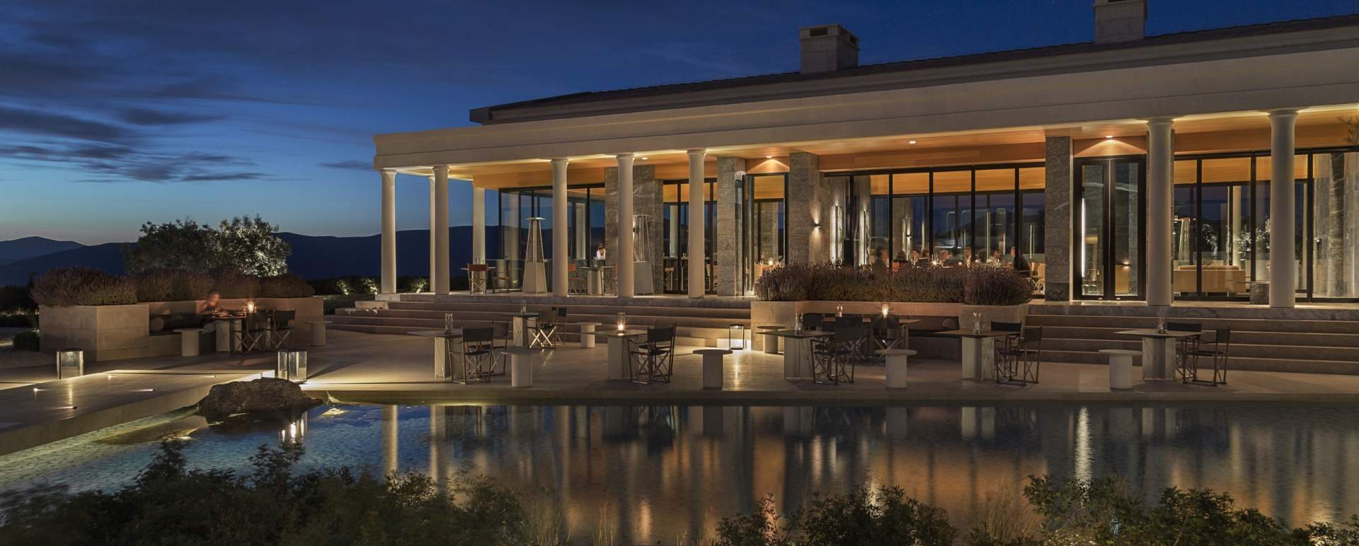 Exterior at night - Amanzoe