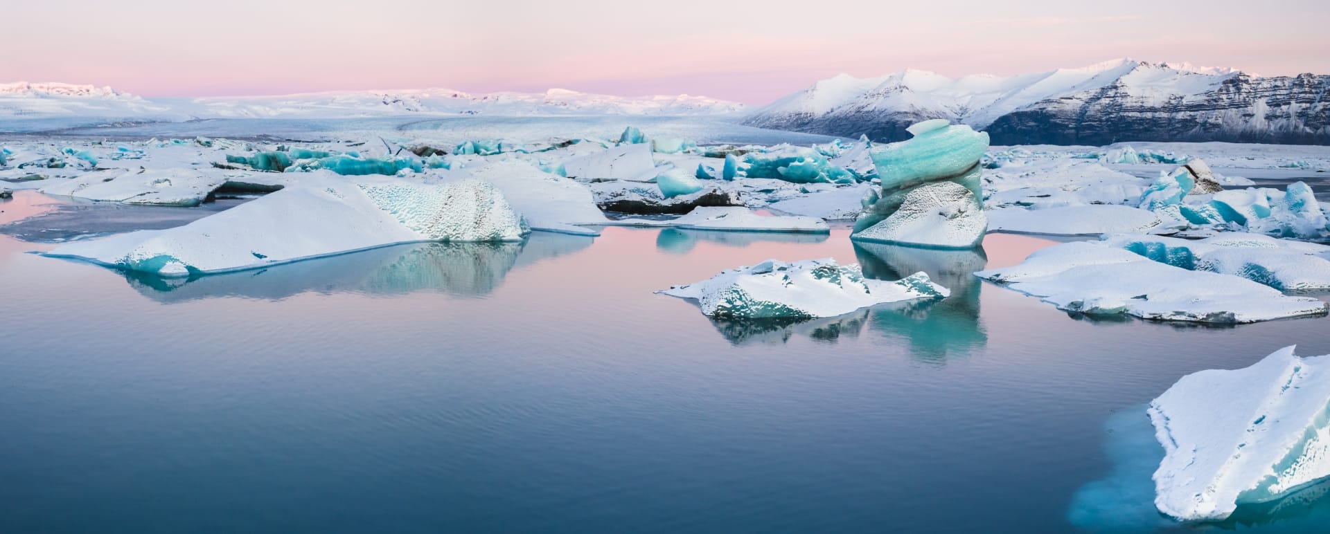 Glacier lagoon and ice cave