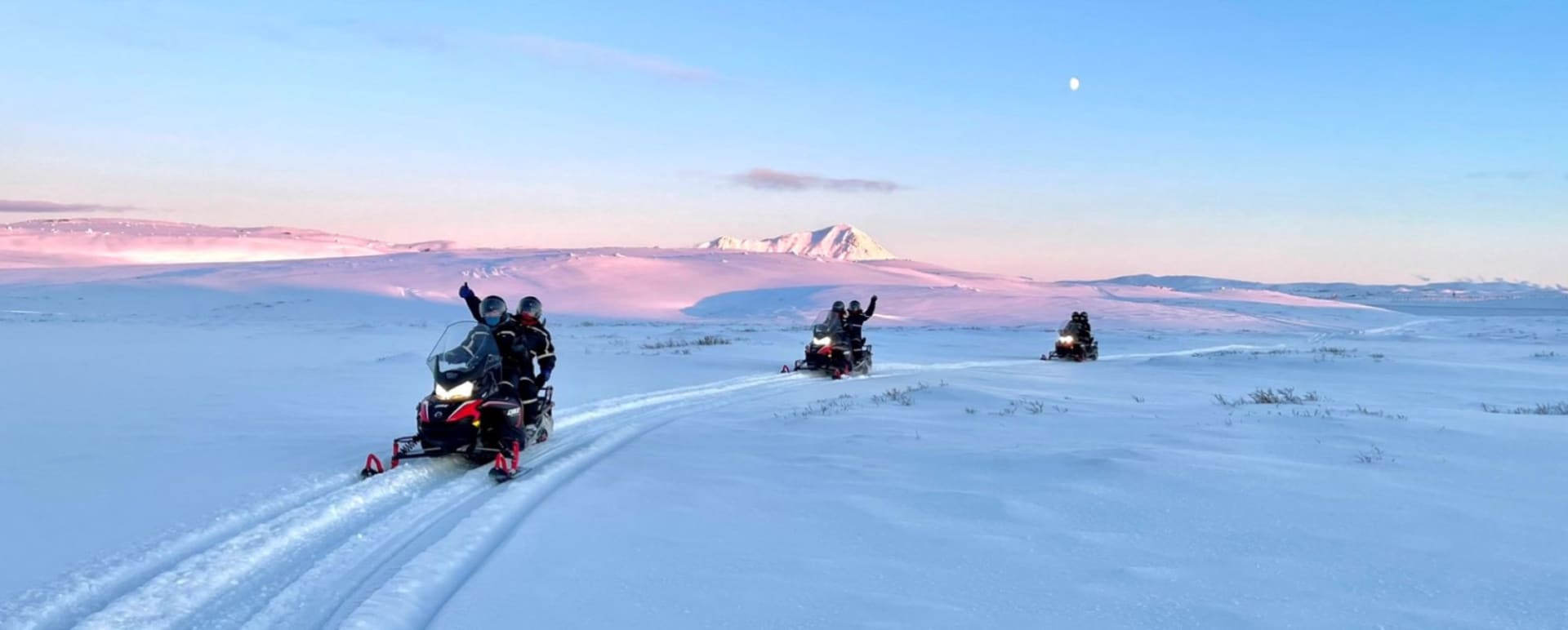 Snowmobile on the glacier