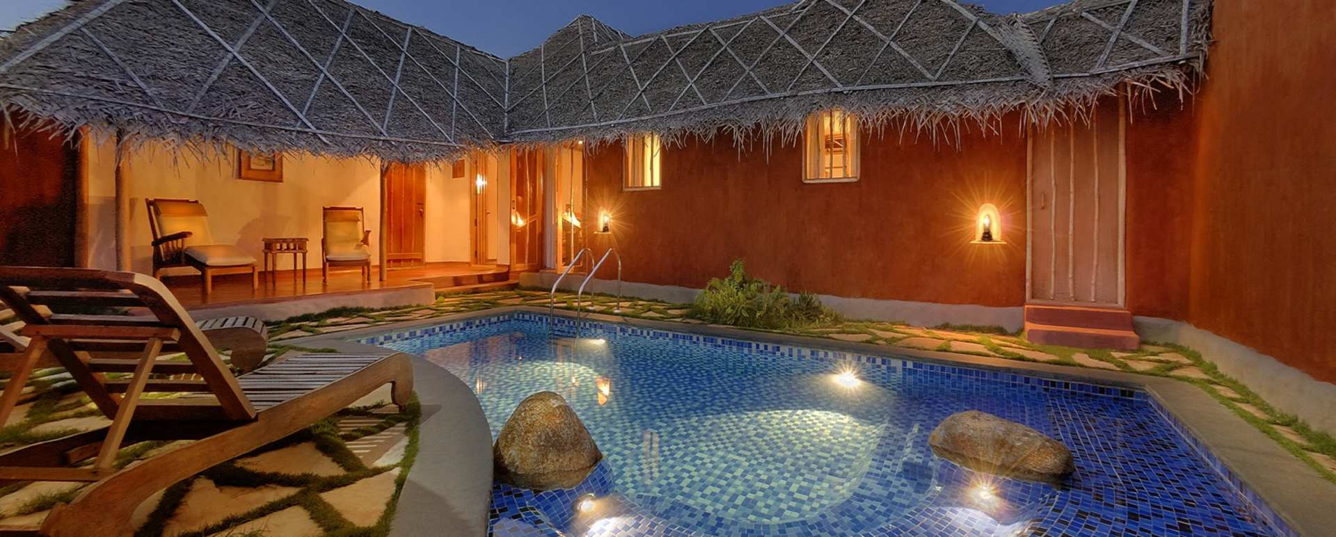 Pool by Night - Evolve Back Kuruba Safari Lodge