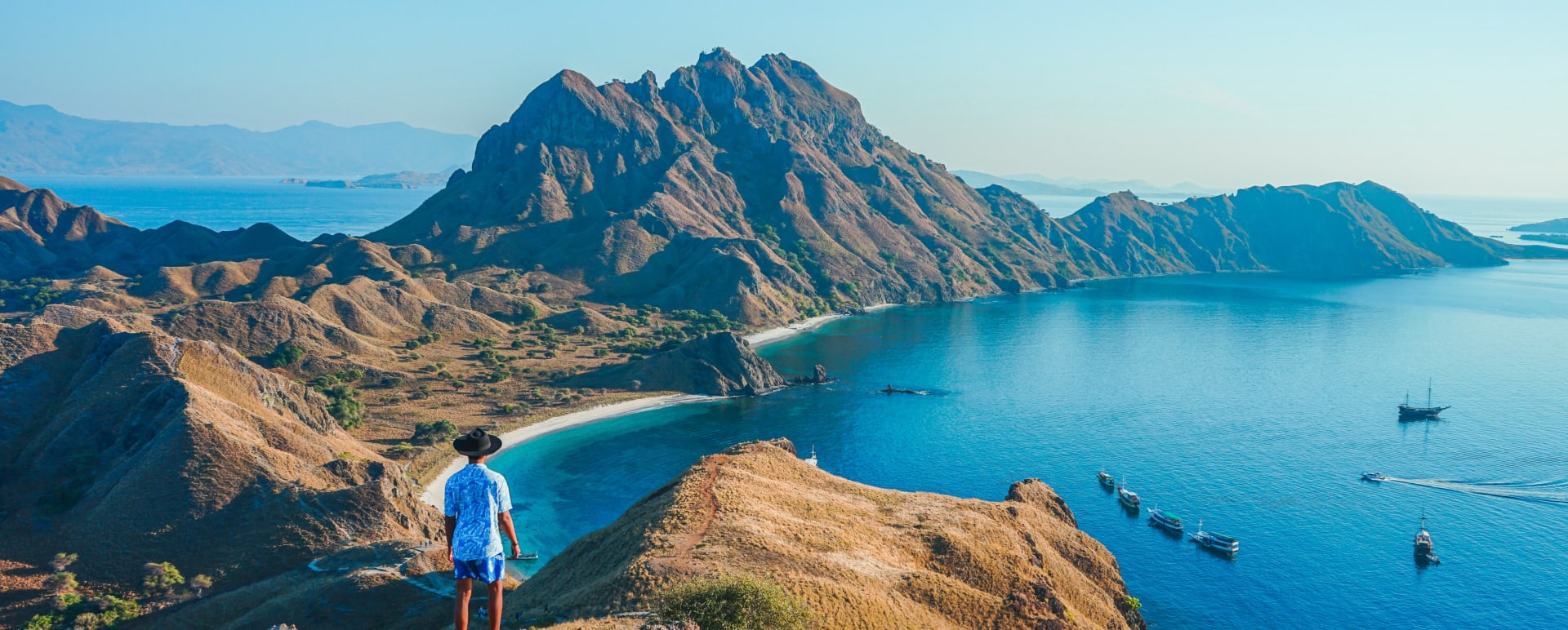 Man Standing over Komodo Island 