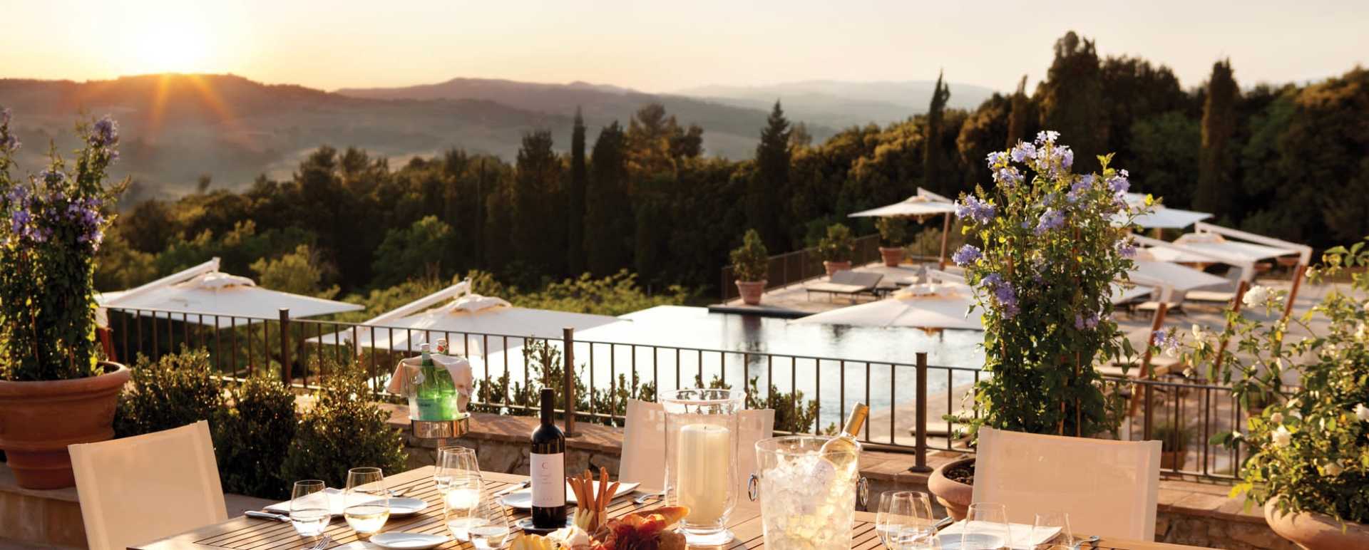 Restaurant terrace - Belmond Castello di Casole
