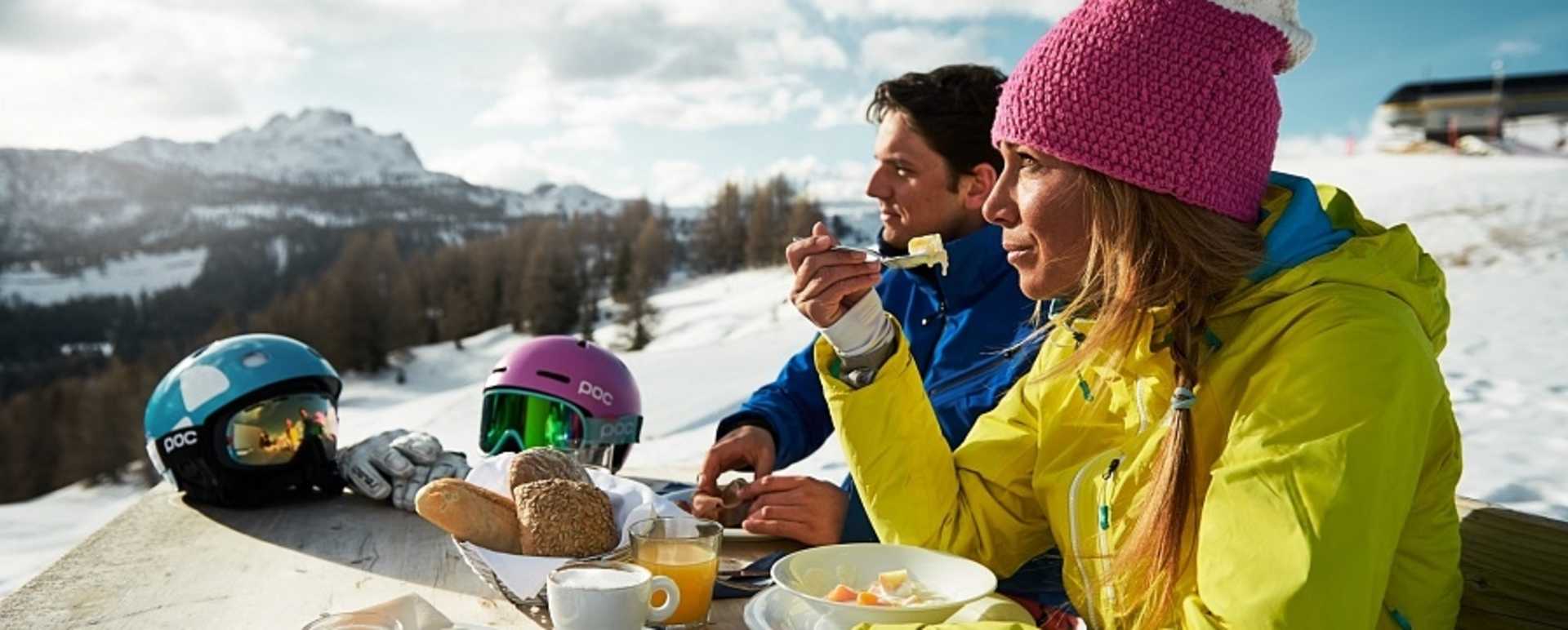 Sunrise Breakfast in a Mountain Hut