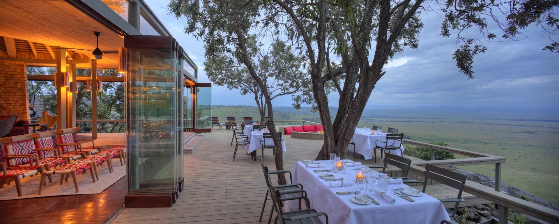 Dining on the deck - Angama Mara