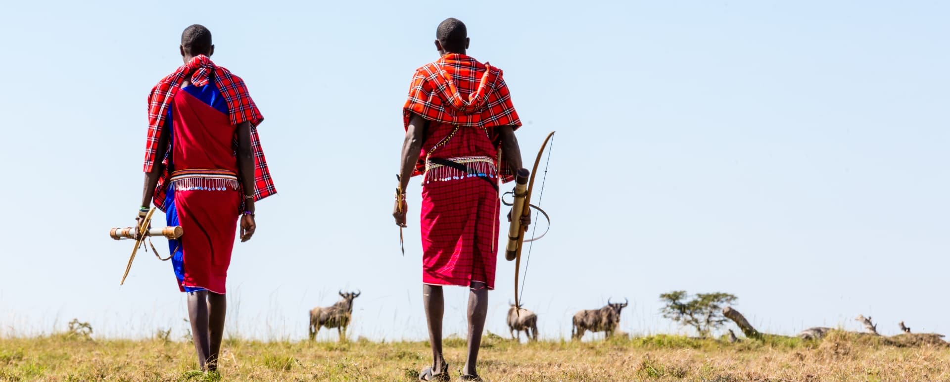 Maasai men walking - Offbeat Mara Camp