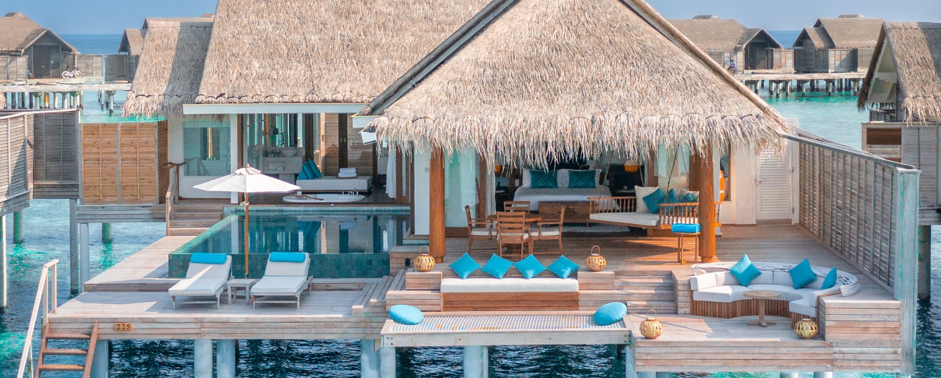 Over Water Pool Villa Aerial 