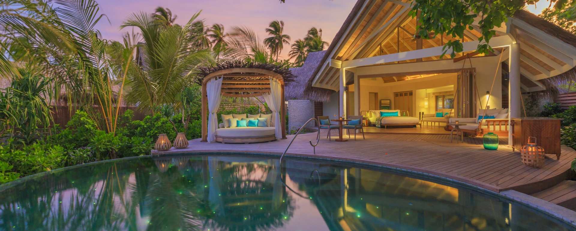Beach Pool Villa at Dusk - Milaidhoo