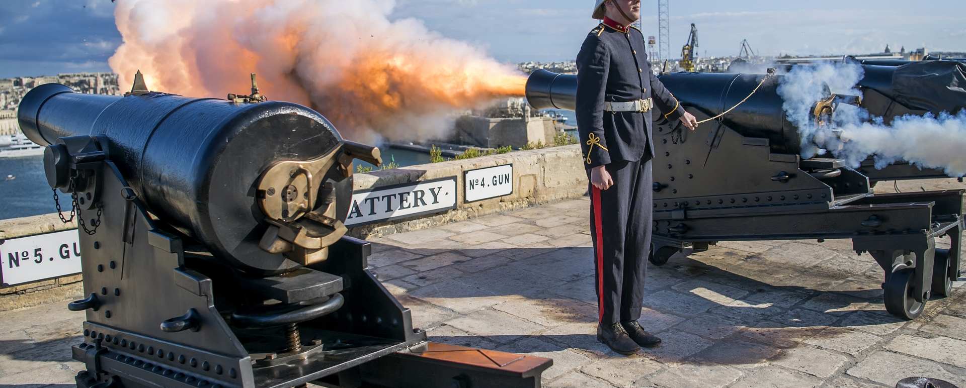 Saluting battery gun fire and tour