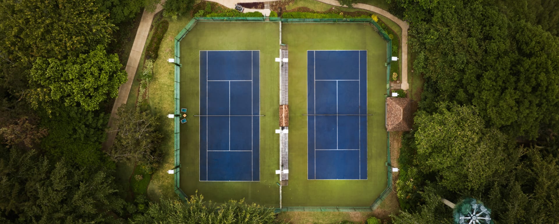Tennis courts aerial shot 