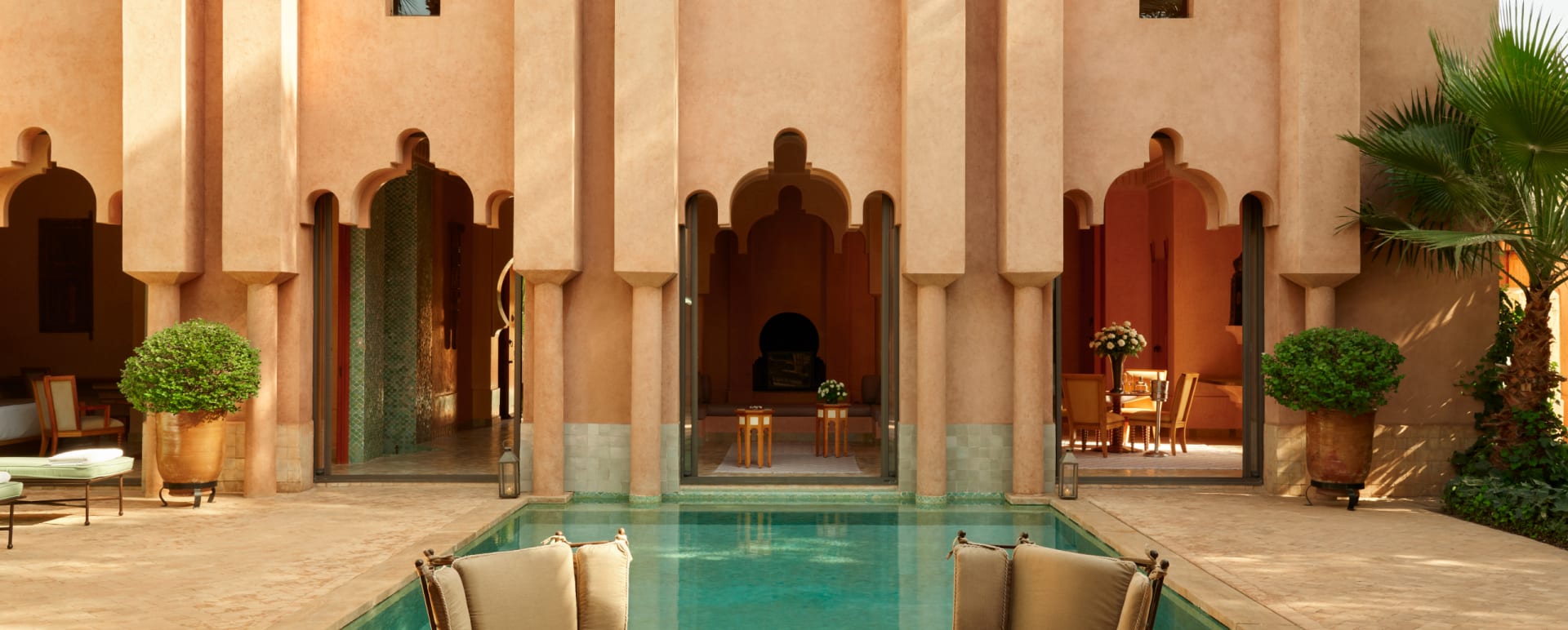 Seating by the pool 