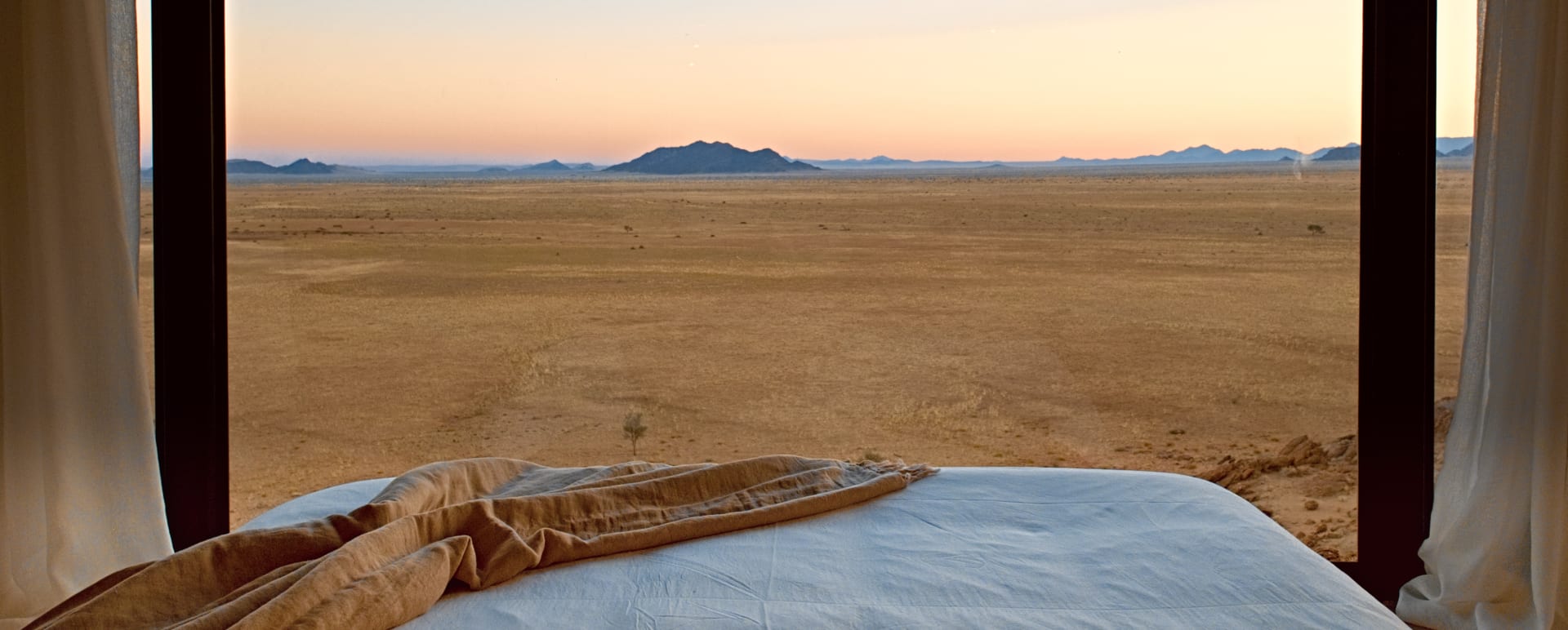View from the bed at Desert Whisper Gondwana 