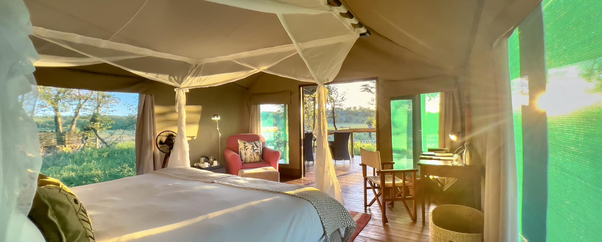 Inside tent 