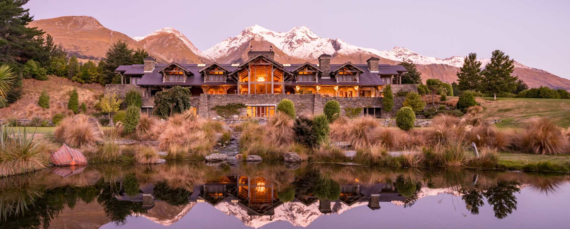 Lodge at Dusk - Blanket Bay 
