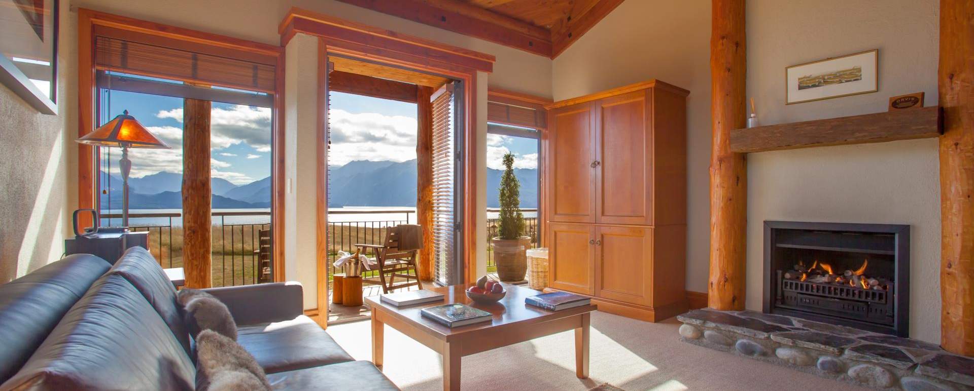 By the fire   - Fiordland Lodge
