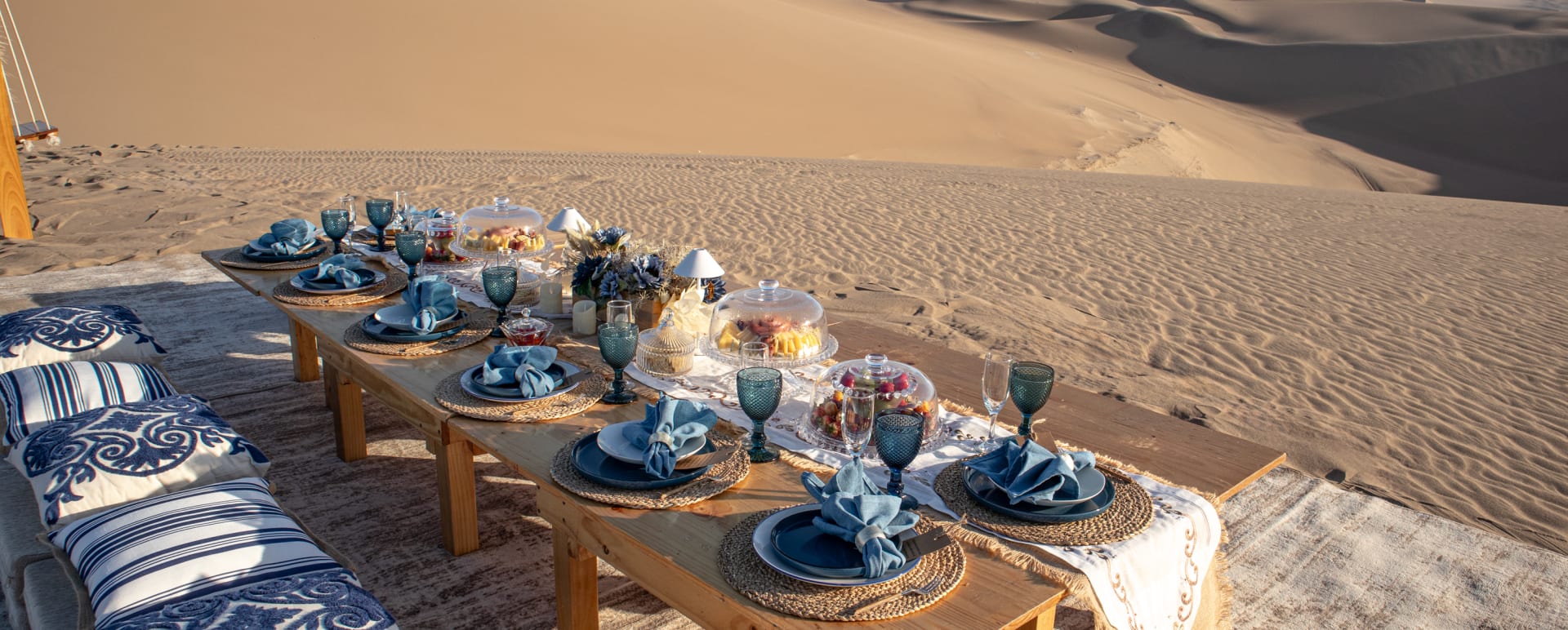 Sunset Picnic in the Desert Dunes