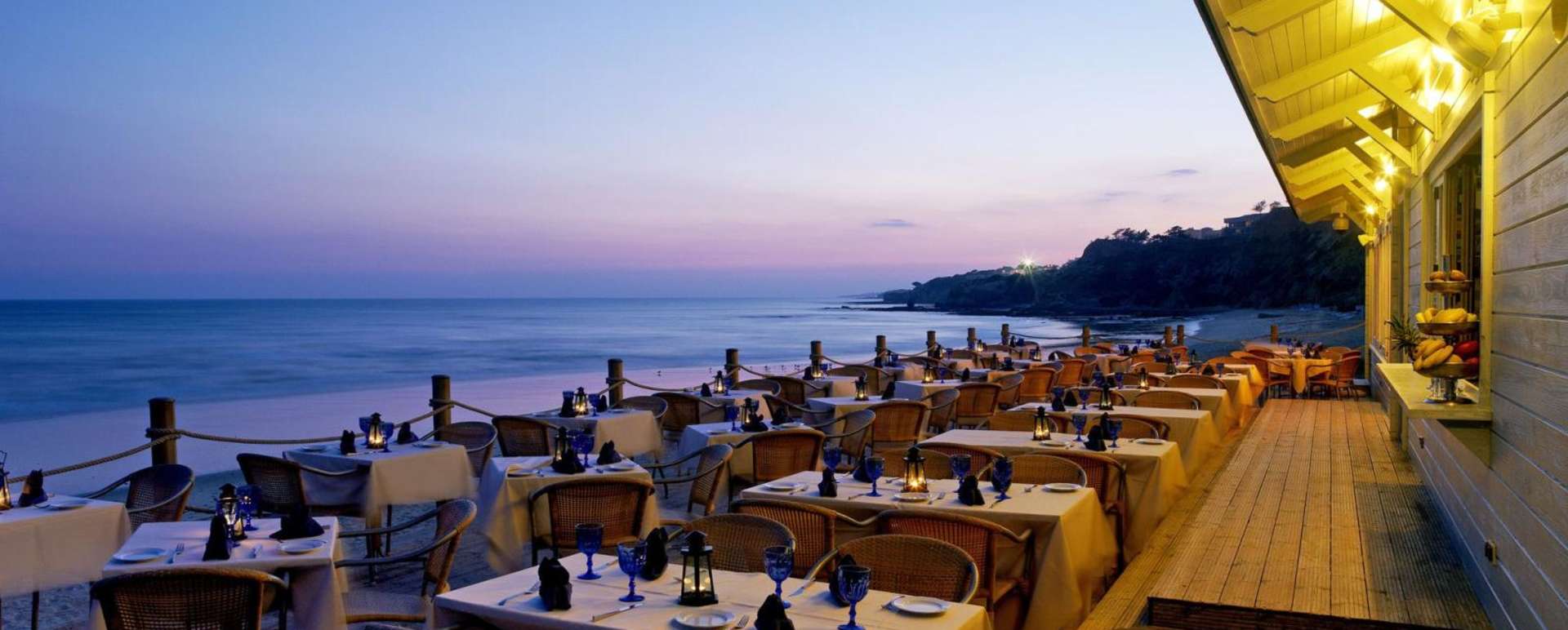 Beach bar at sunset - Pine Cliffs