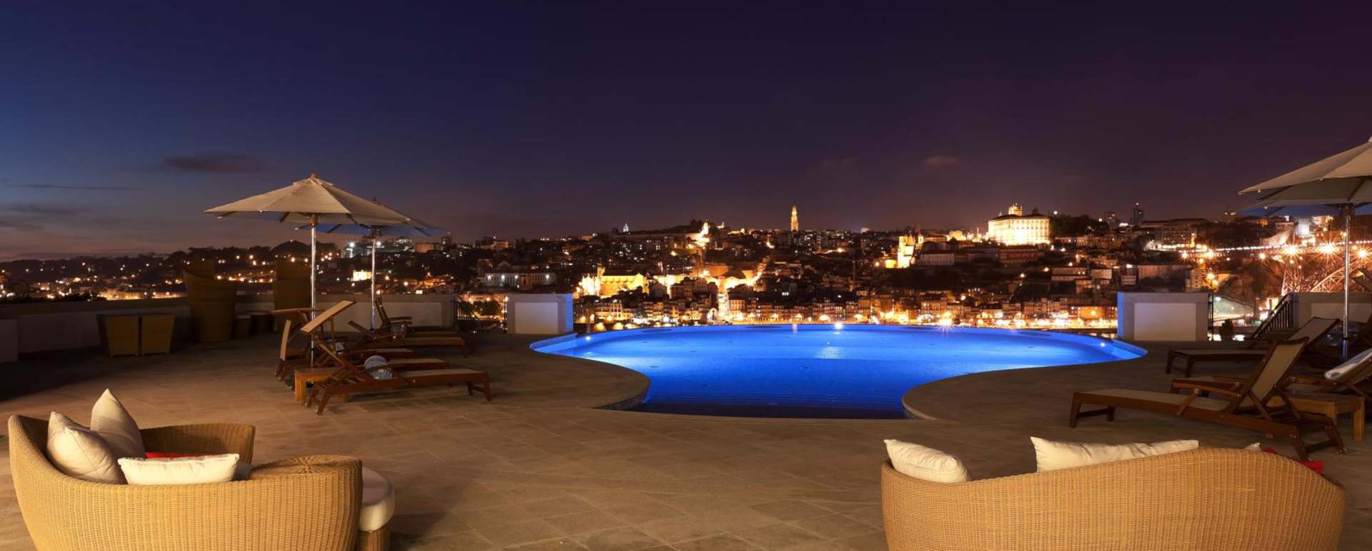 Outdoor pool at night - The Yeatman