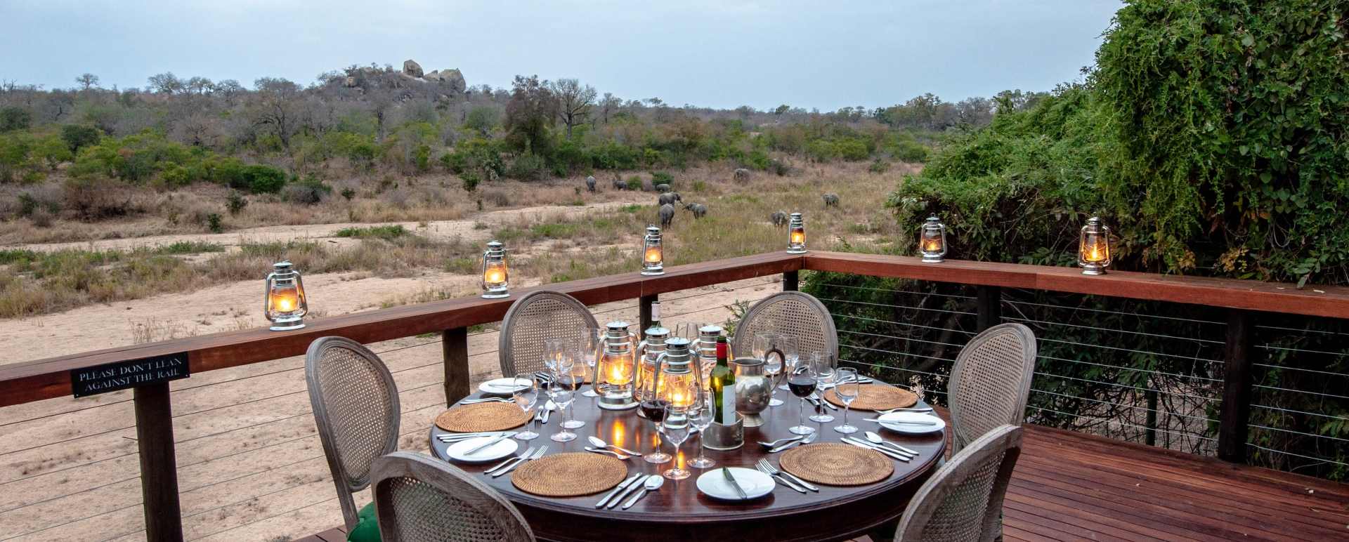 Meal time view at Jock Safari Lodge