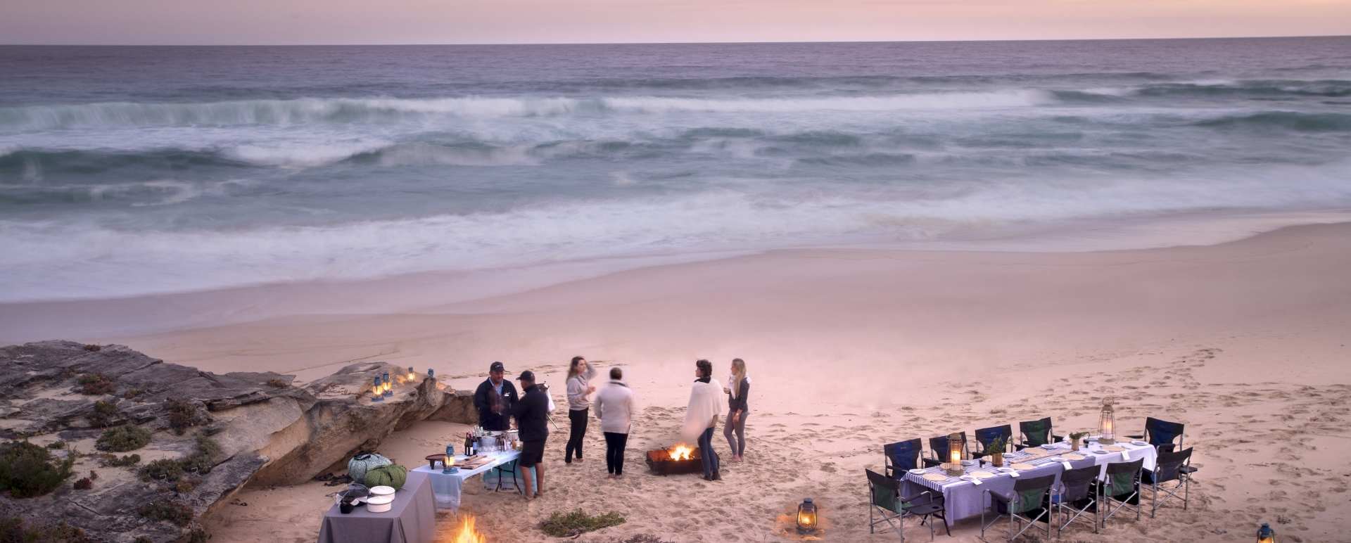 Dining on the beach 