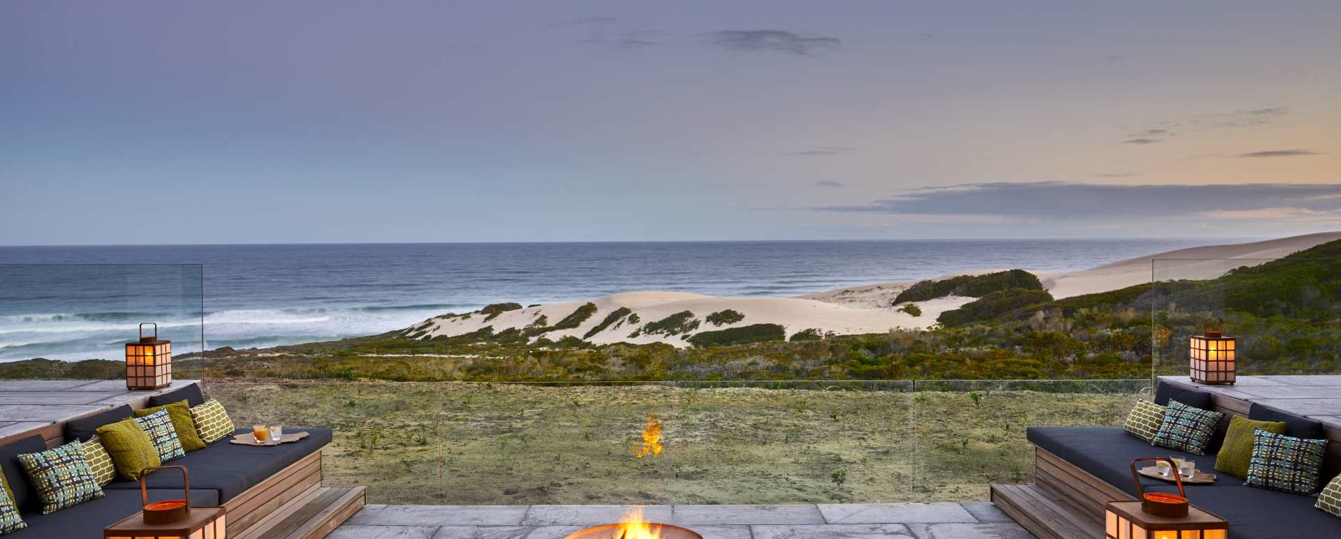 Firepit and sea views 