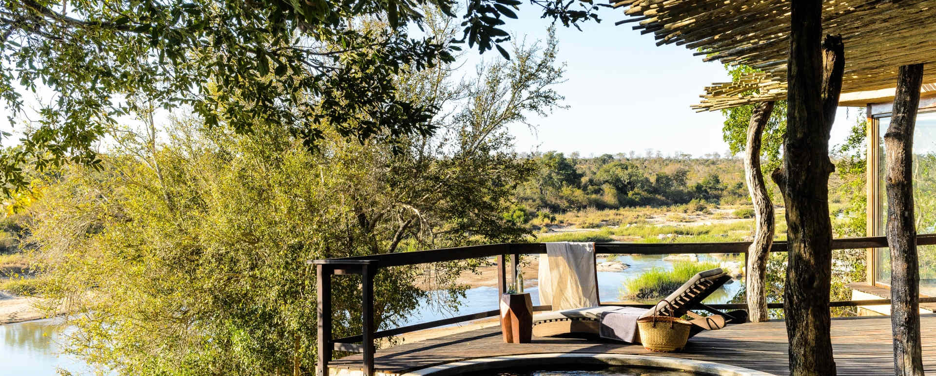 Swimming pool view at Singita Boulders 