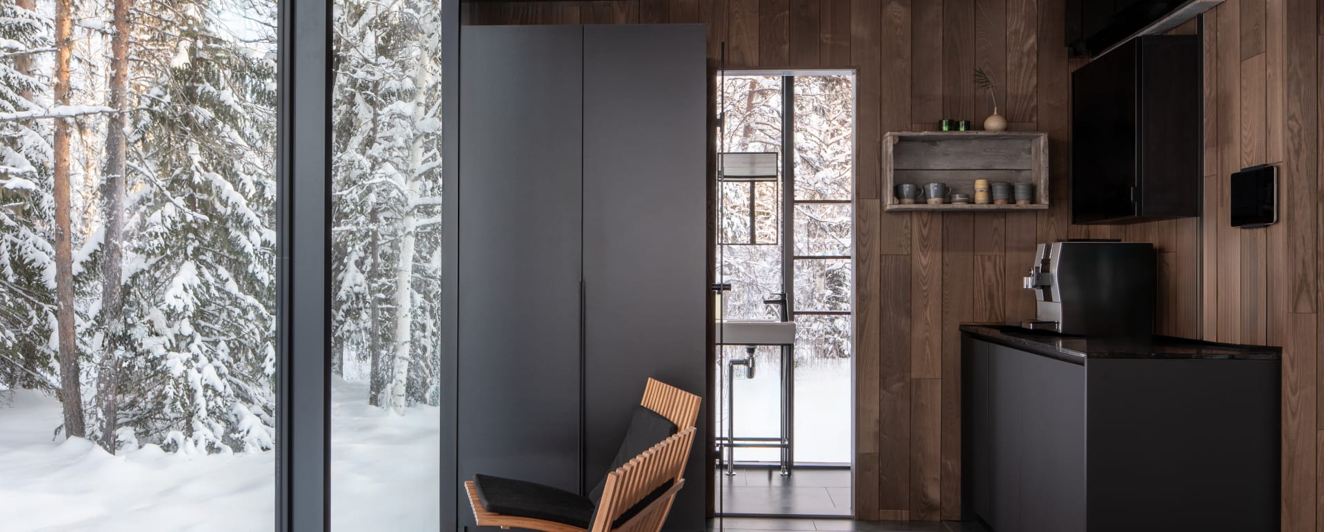 Glass pod interior  