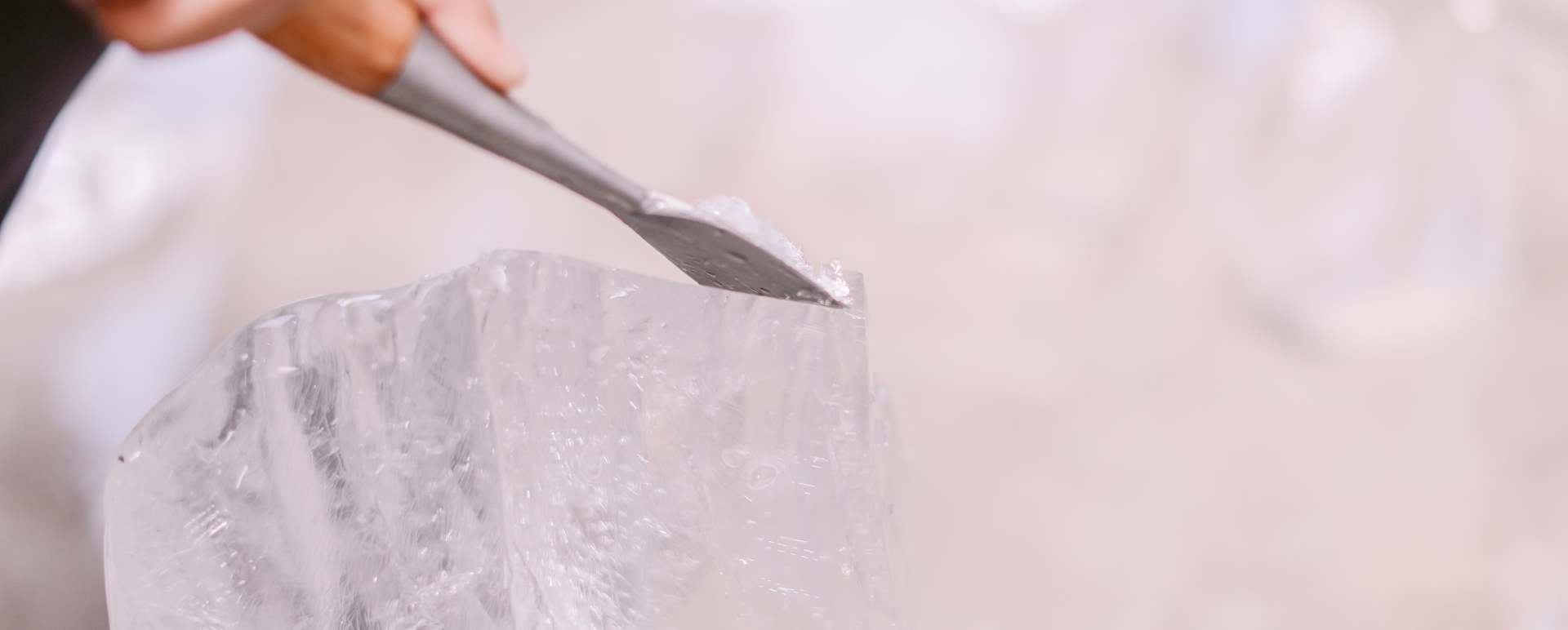 Ice sculpting at Ice Hotel