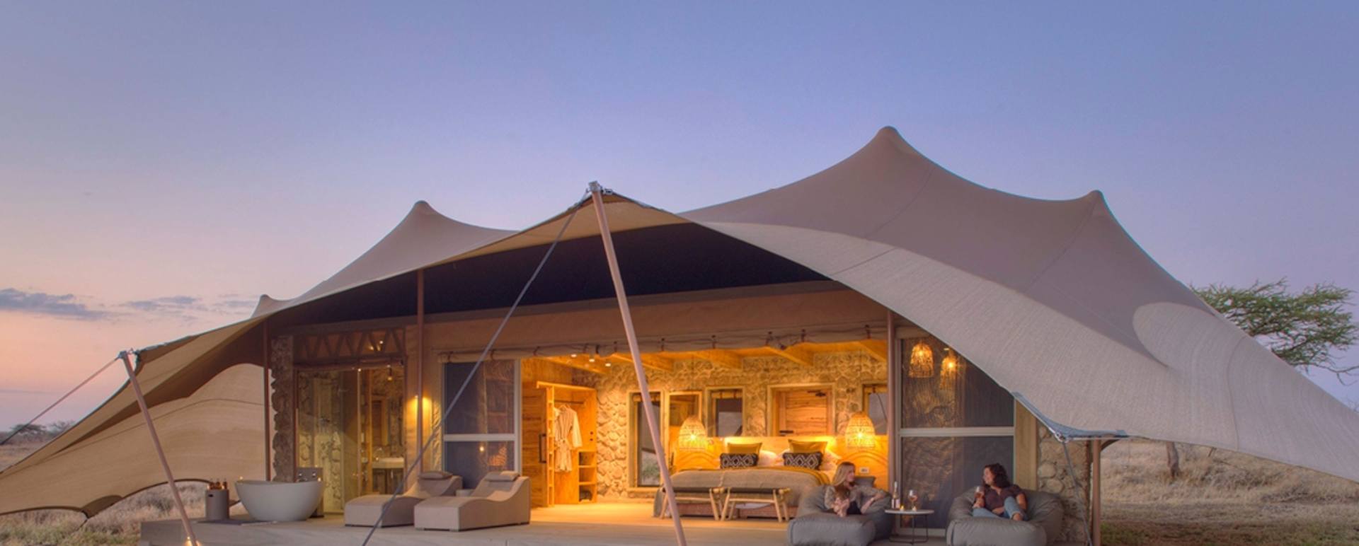 Tented room at Namiri Plains 