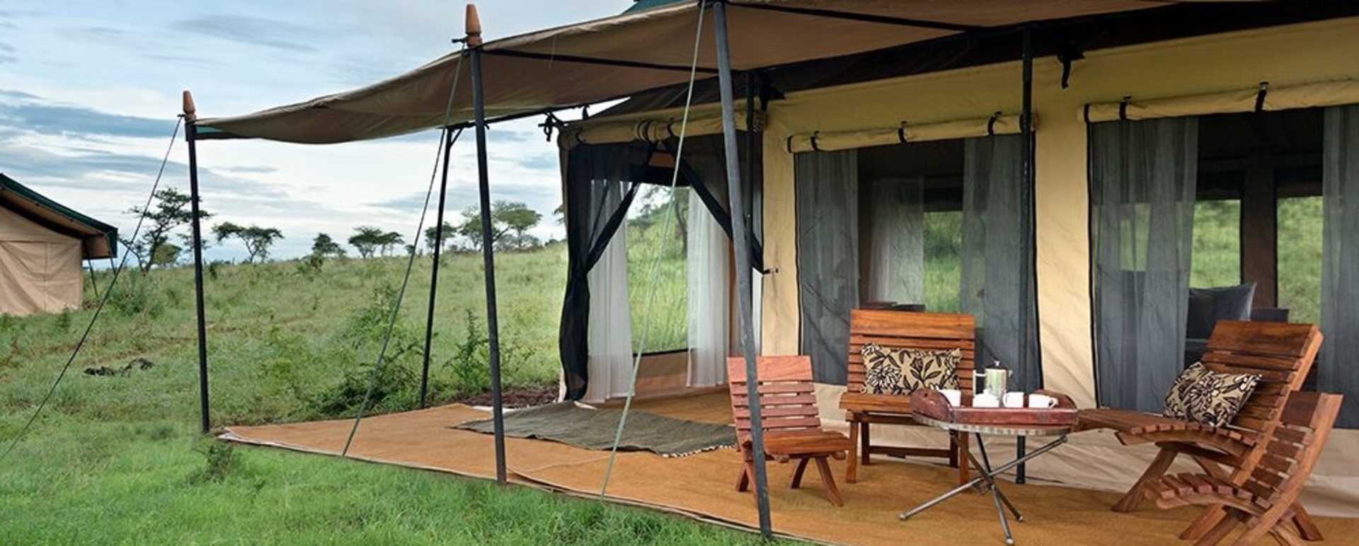 Outside tent 