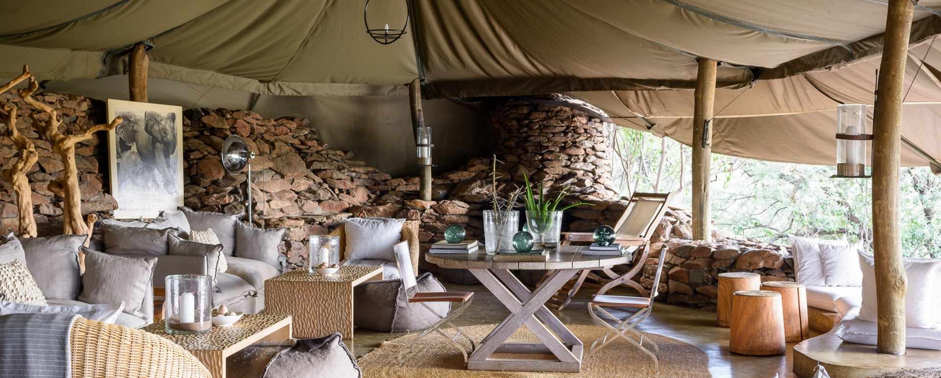 Living area at Singita 