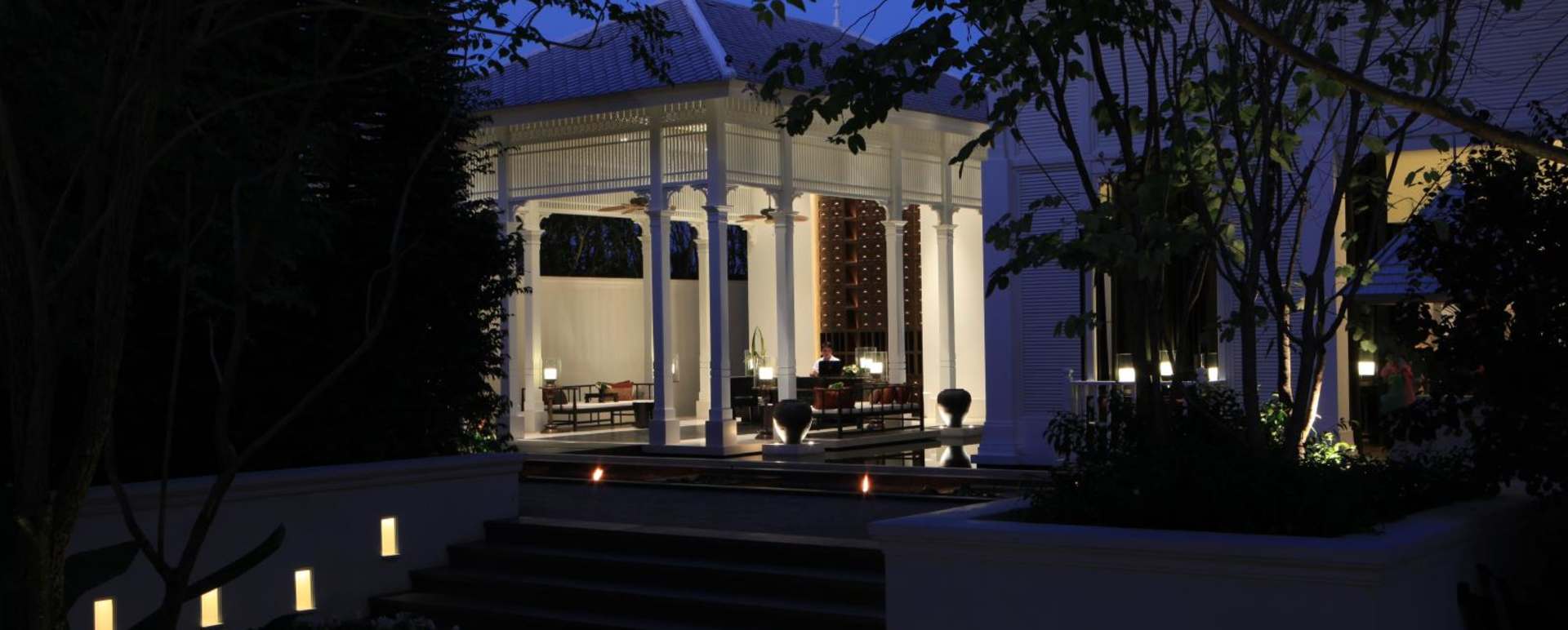 Reception Sala at Night  - 137 Pillars House