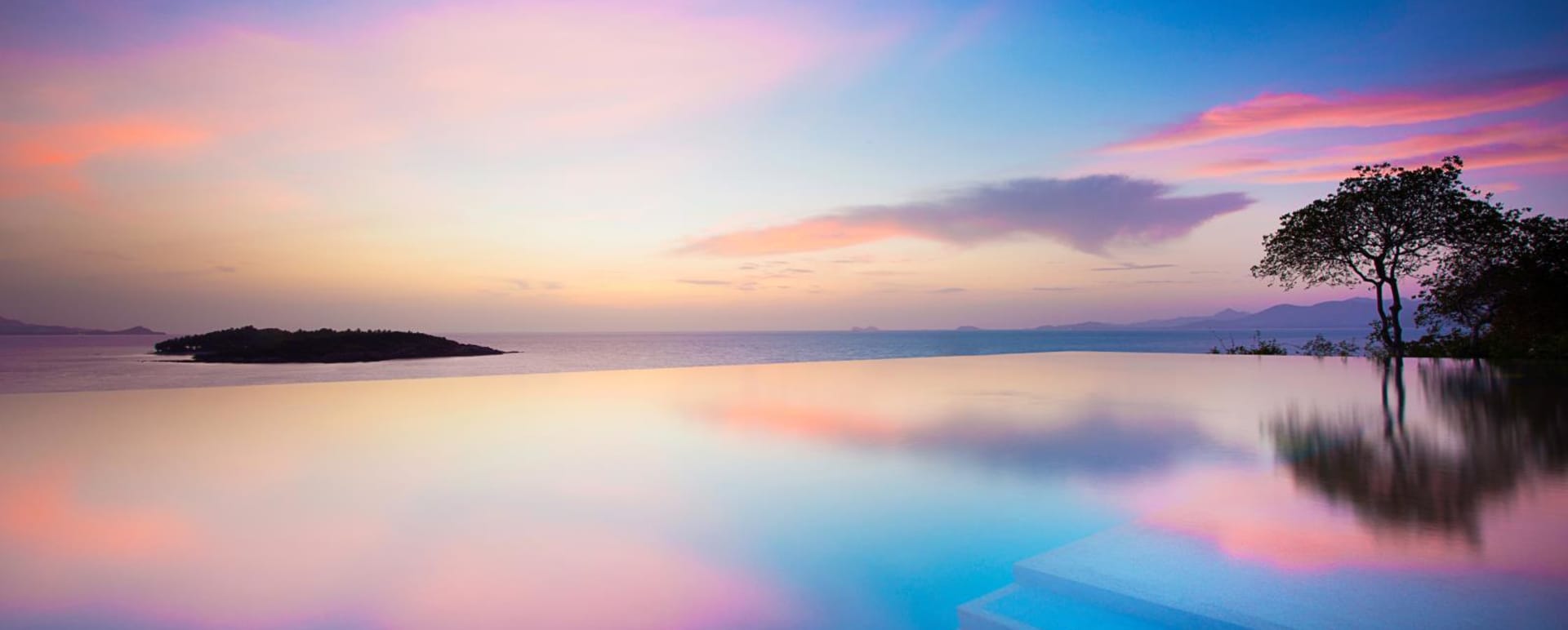 Pool at Sunset - Six Senses Samui