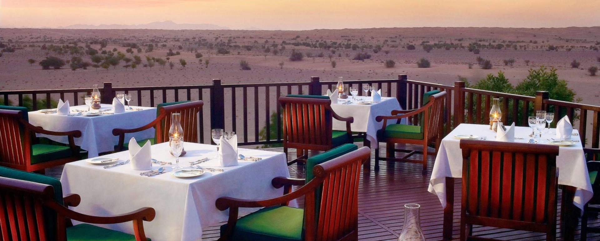 Al Diwaan Restaurant Deck - Al Maha Desert Resort and Spa