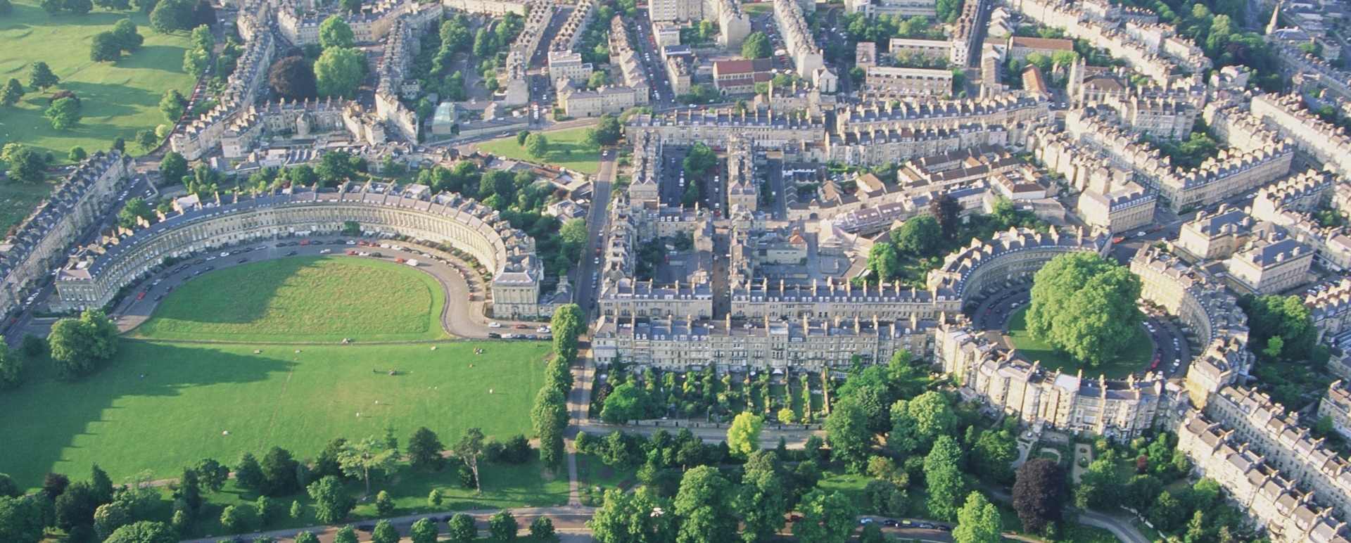 Aerial view of The Royal Crescent 