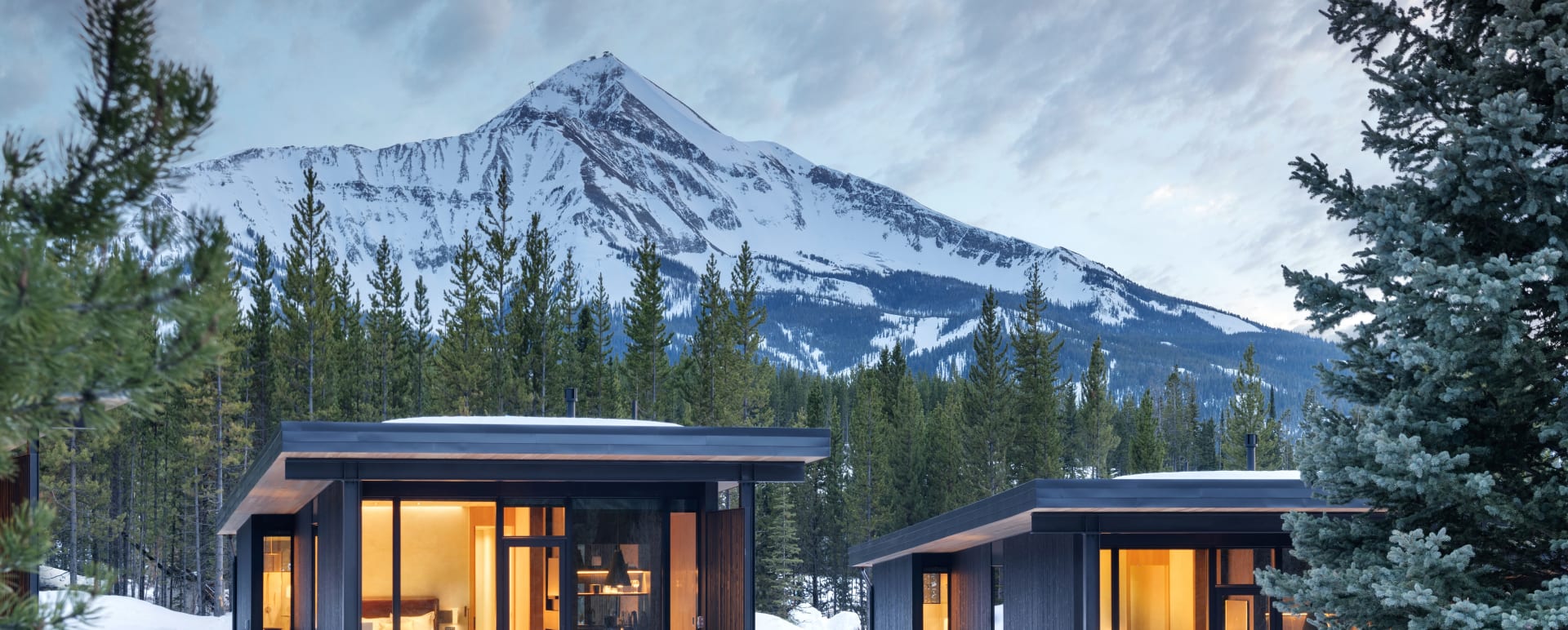 Alpine cabin winter 
