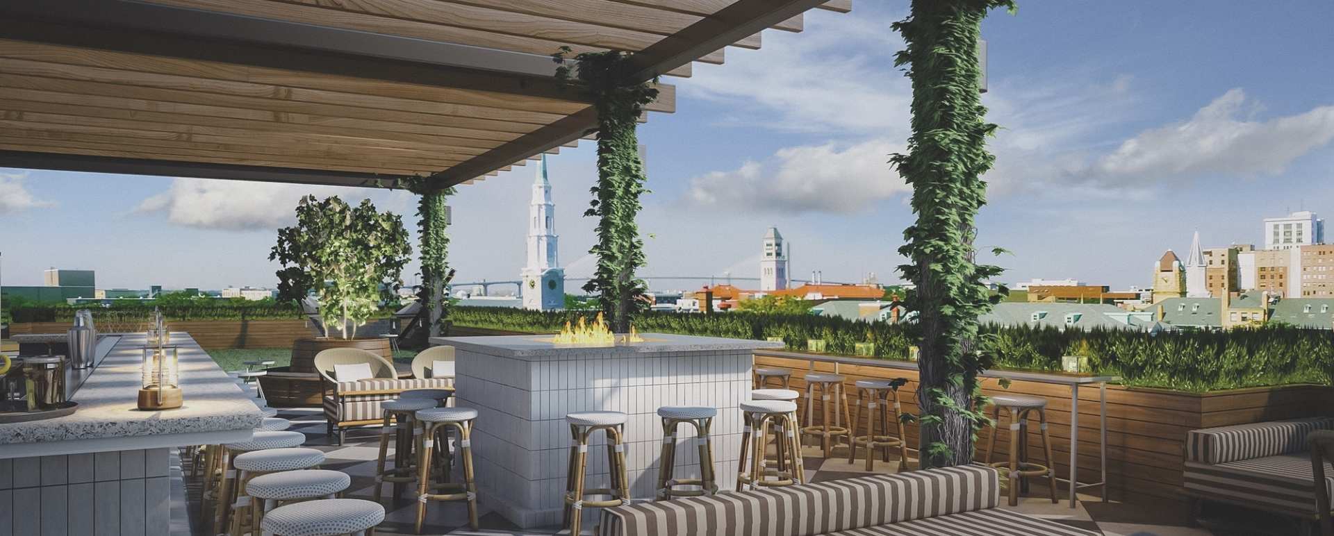 Rooftop Bar, Peregrin - Perry Lane Hotel