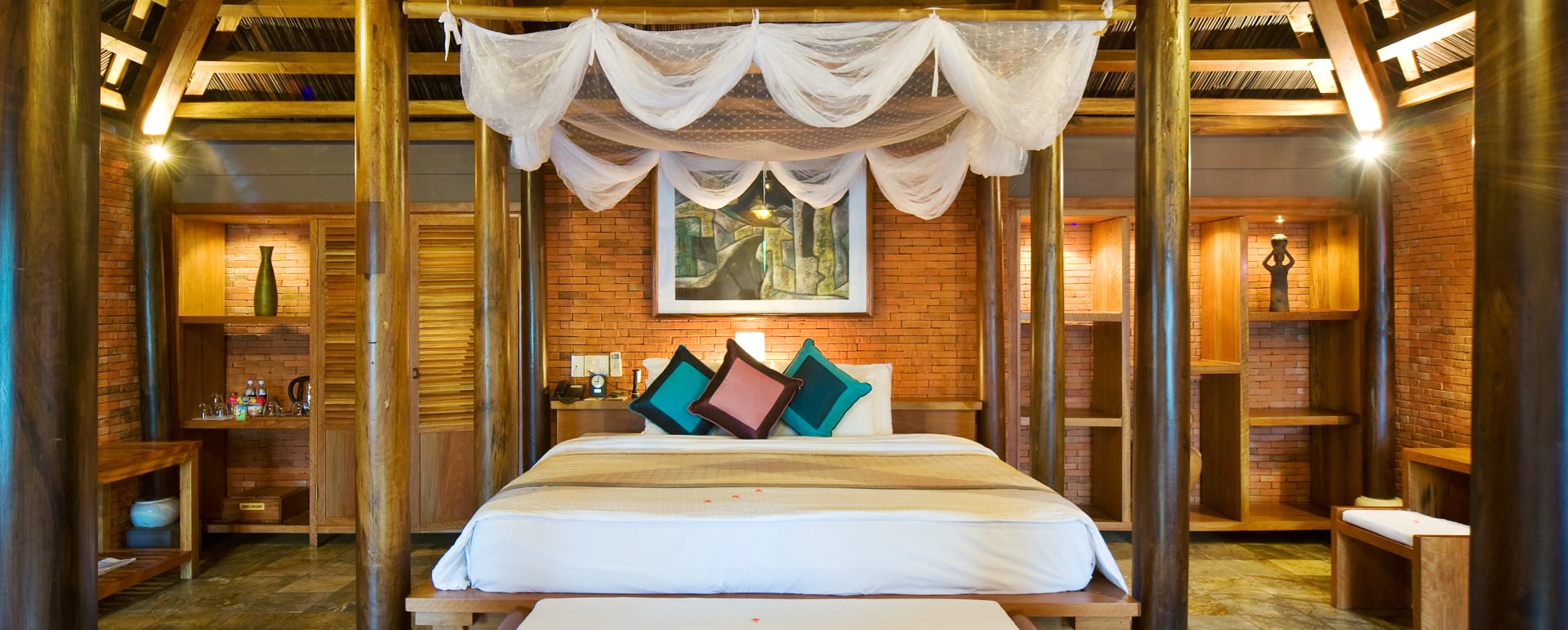 Traditional Vietnamese Pool House inside  
