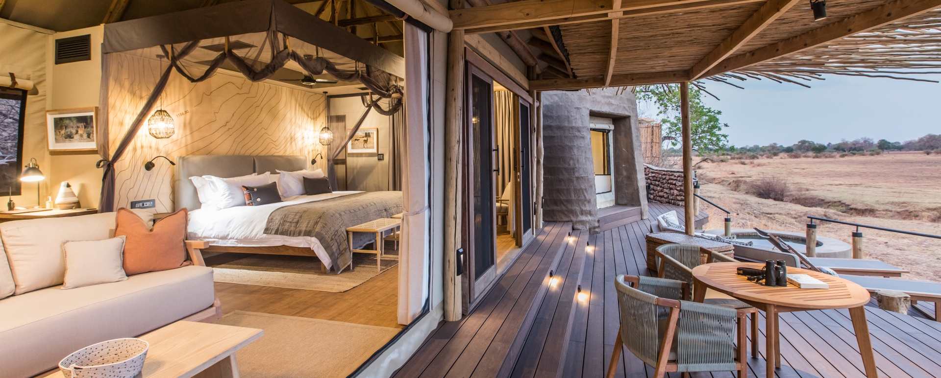 Tented room and deck 