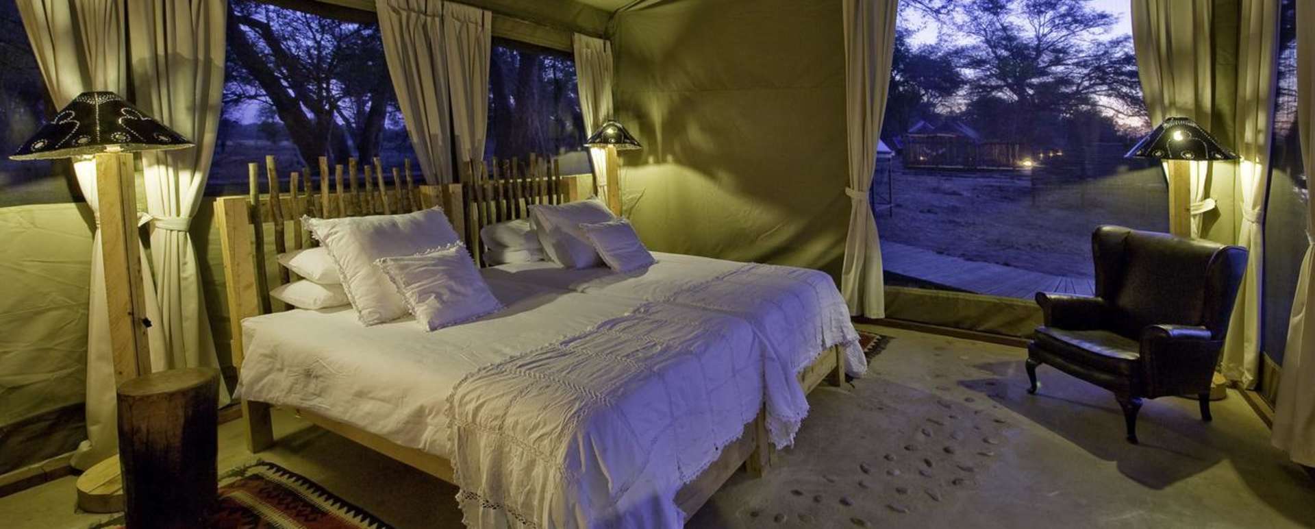 Tent interior - Rukomechi Camp